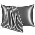 thumbnail image 1 of COOKEY Satin Pillowcases King 2 Pack with Envelope Closure, Dark Gray Silk Pillow Cases Set of 2,Pillow Covers 20×36inch., 1 of 9