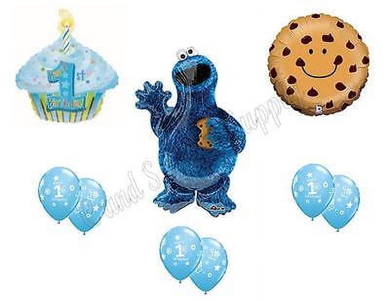 COOKIE MonSTER 1st Birthday Party Balloons Decoration Supplies Sesame  Street 