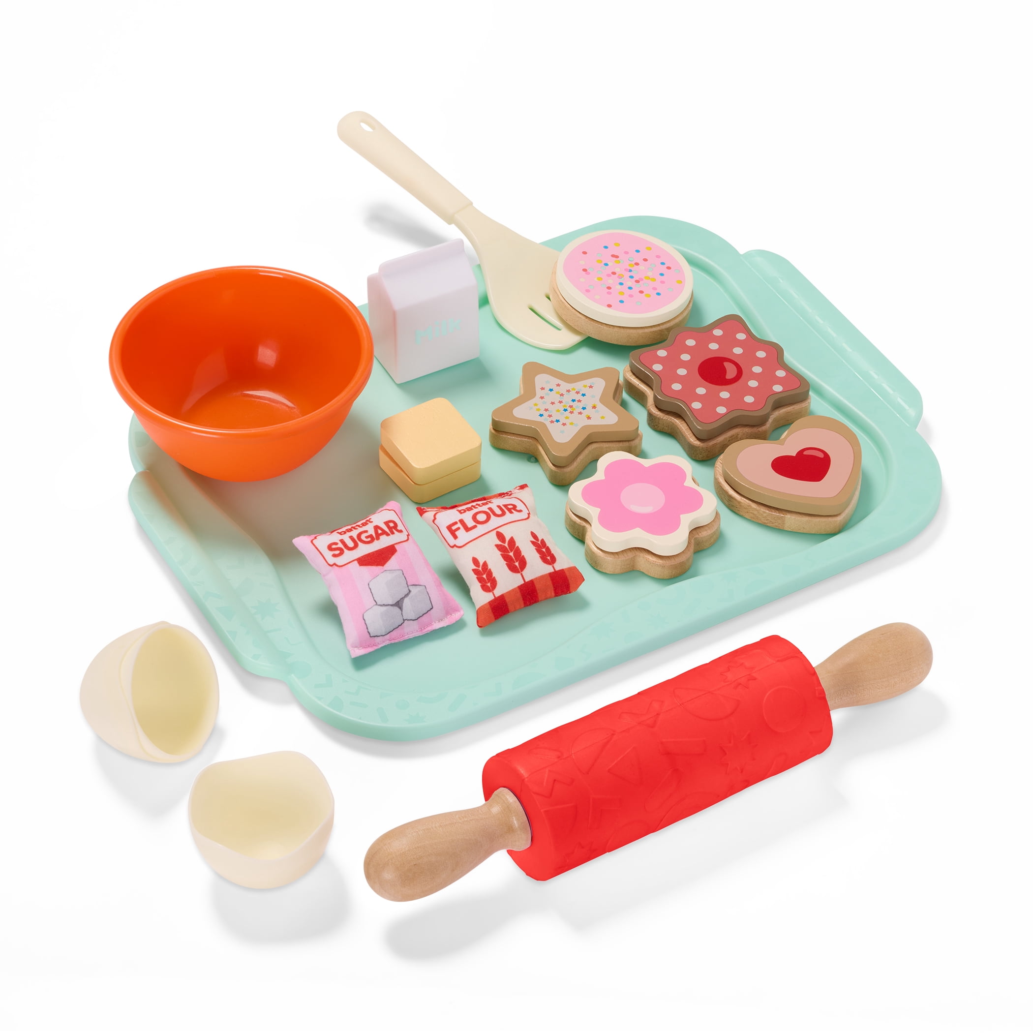 Battat Bake & Play Cookie Set Wooden Baking Pretend Play Toy for Ages 3 Years +