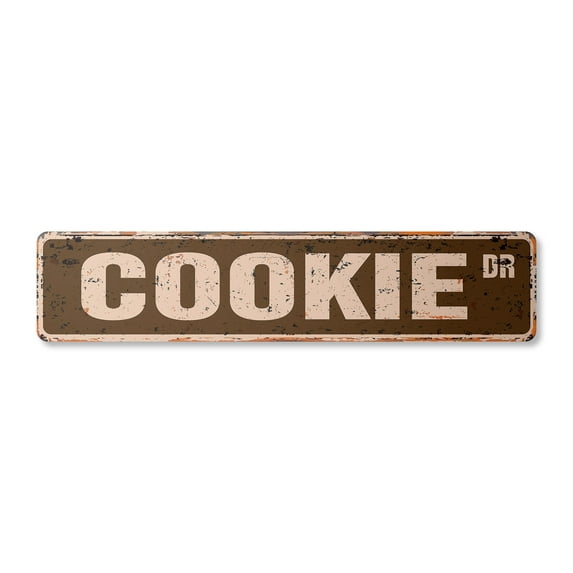 COOKIE Vintage Plastic Street Sign bakery pastry sweets chocolate chips | Indoor/Outdoor |  36" Wide
