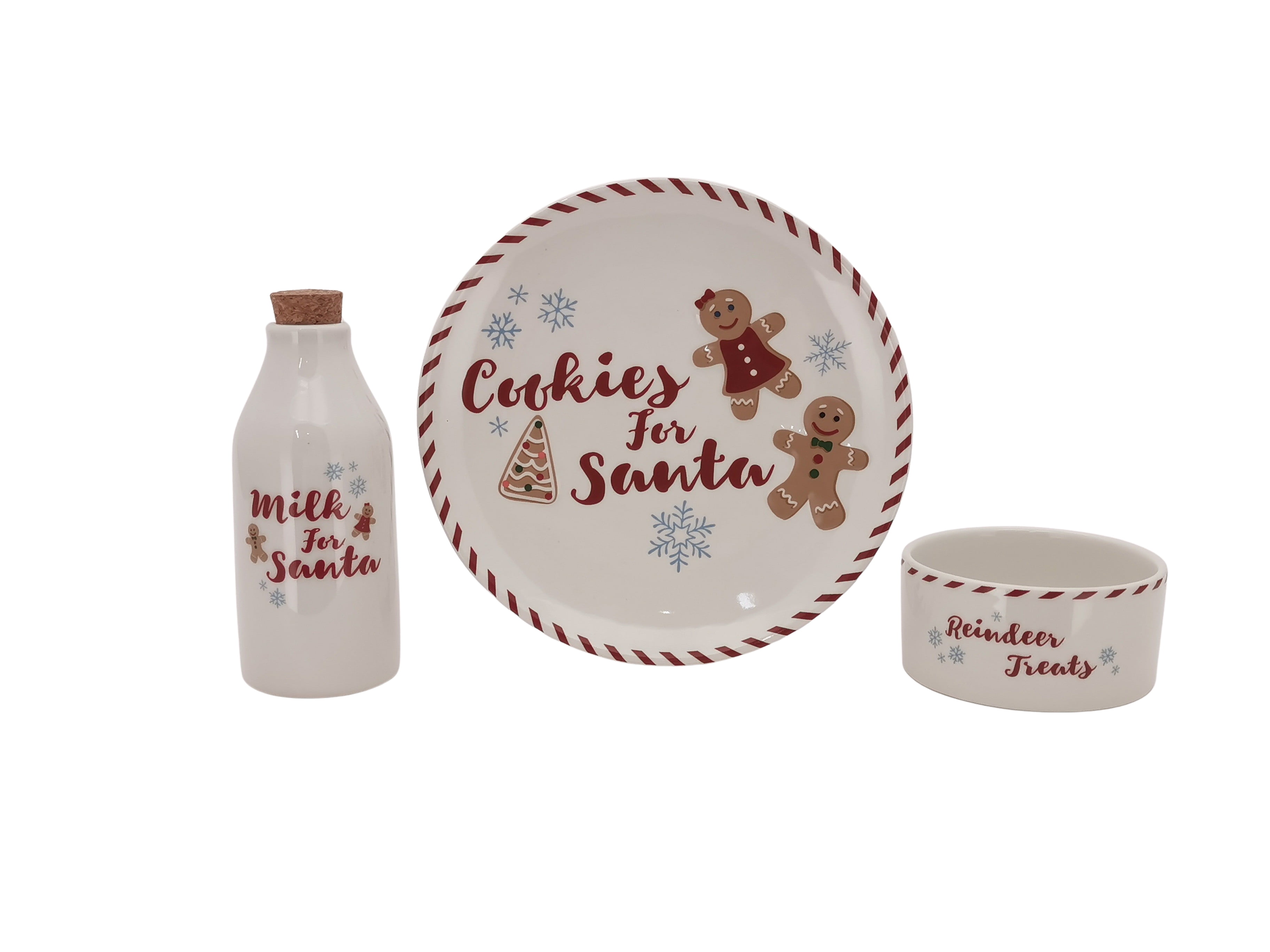 Cookies for Santa Stoneware 3 Piece Set, by Holiday Time
