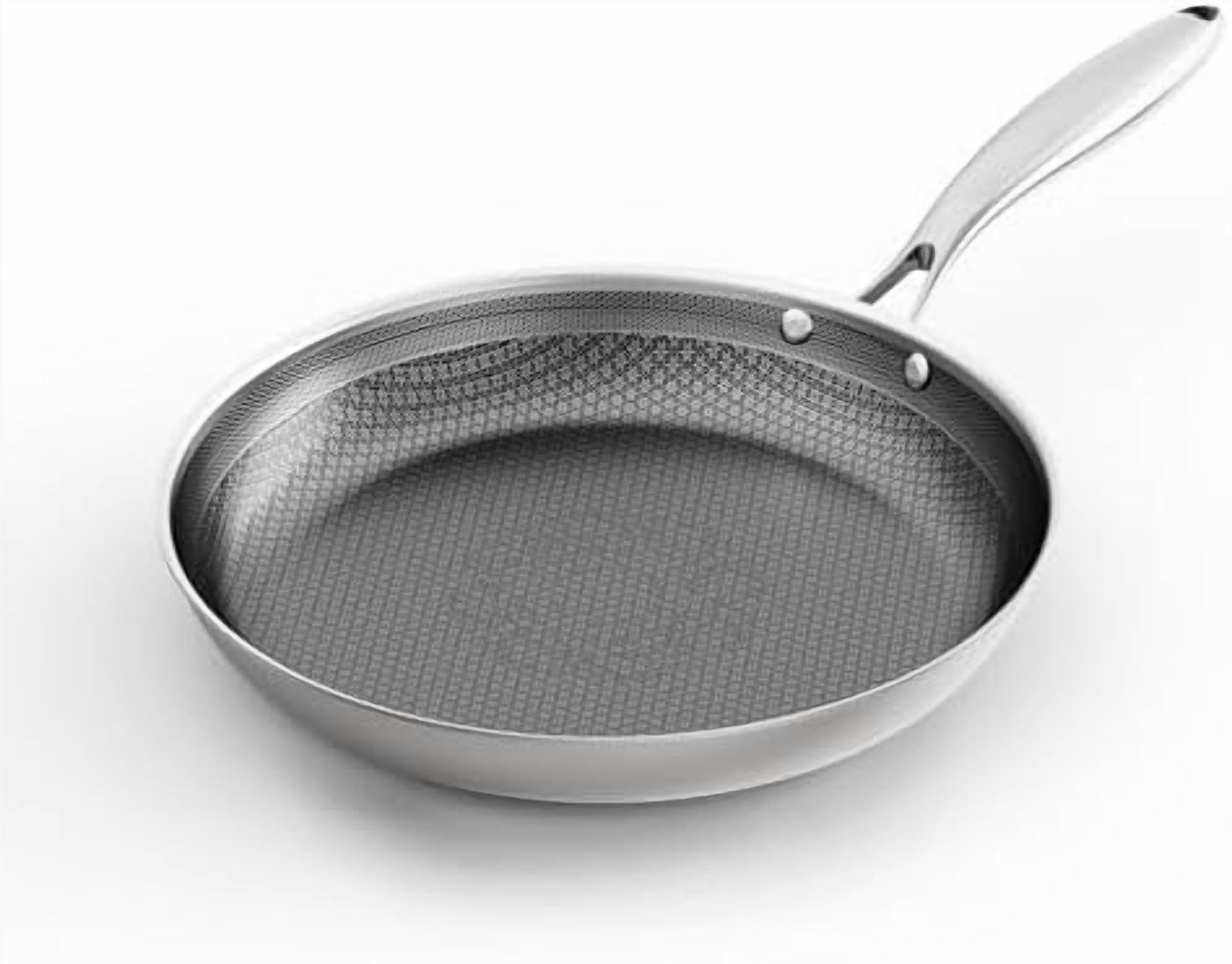 COOKING KING 12-Inch Stainless Steel Pan, Hybrid Nonstick Frying Pan ...