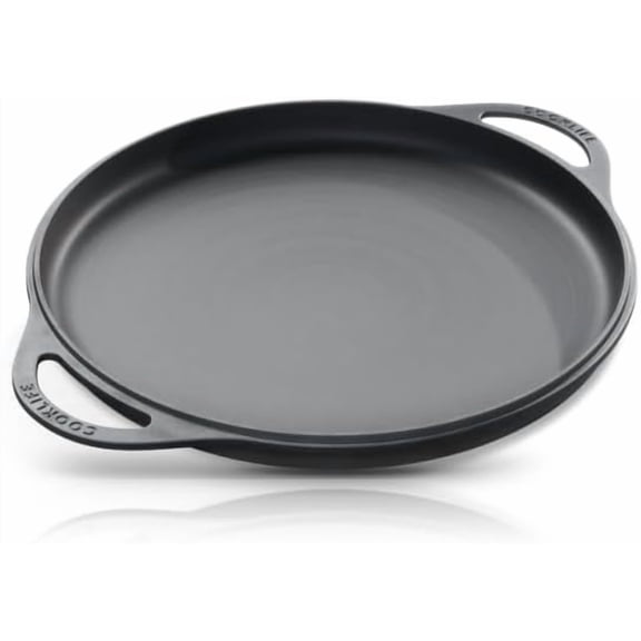 COOKLIFE 12inch Lightweight Pre-Seasoned Cast Iron Griddle Smooth Grill Pan | Non-Stick Polished Flat Use with an Oven, Stove, Grill, or Campfire, Handcrafted, PFAS-Free, Non-Toxic, Easy to Clean