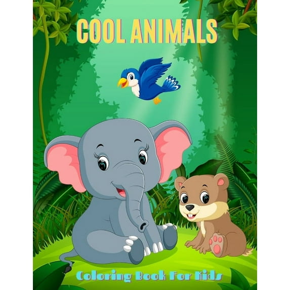COOL ANIMALS - Coloring Book For Kids, (Paperback)