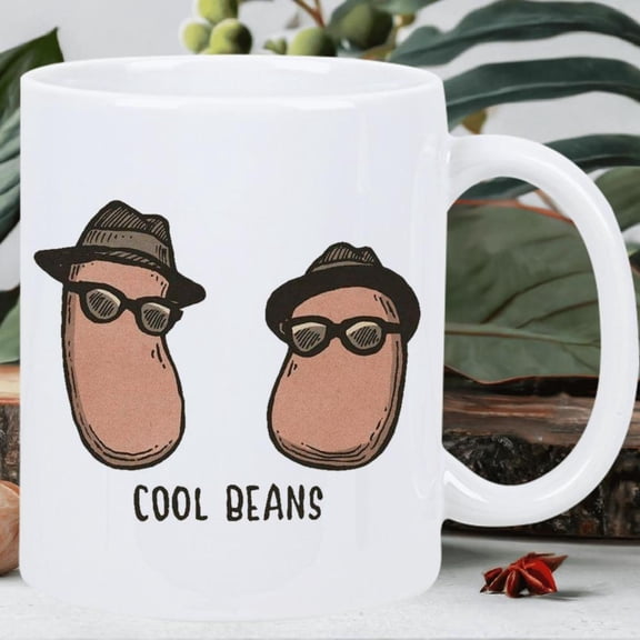 COOL BEANS Insulated Ceramic Coffee Mug with Stylish Fashion Glasses Potato Design Reusable White Mug Coffee Tea Hand Wash Only Coffee Lovers Men Women Coffee Cup