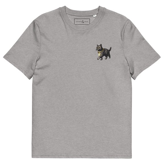 COOL CAT ACTUAL LIFE ORGANIC COTTON EMBROIDERED T-SHIRT Heather Grey - Medium