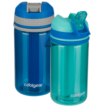 Cool Gear 2-Pack 18 oz System Leakproof Water Bottle, Textured Silicone Band with Sipper Lid