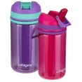 thumbnail image 1 of Cool Gear 2-Pack 18 oz System Leakproof Water Bottle, Textured Silicone Band with Sipper Lid, 1 of 9