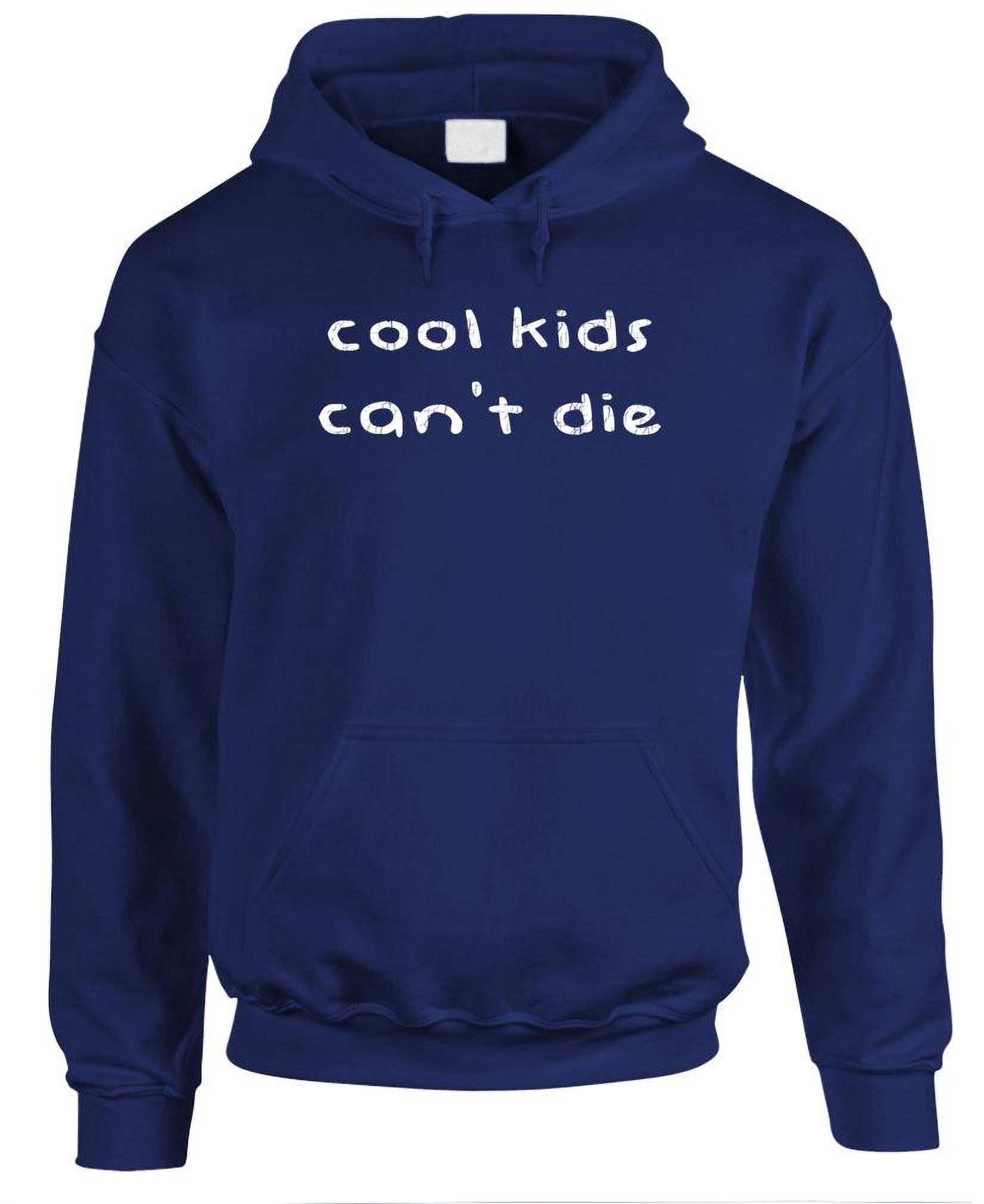 COOL KIDS CAN'T DIE - Fleece Pullover Hoodie, Navy, Small - Walmart.com