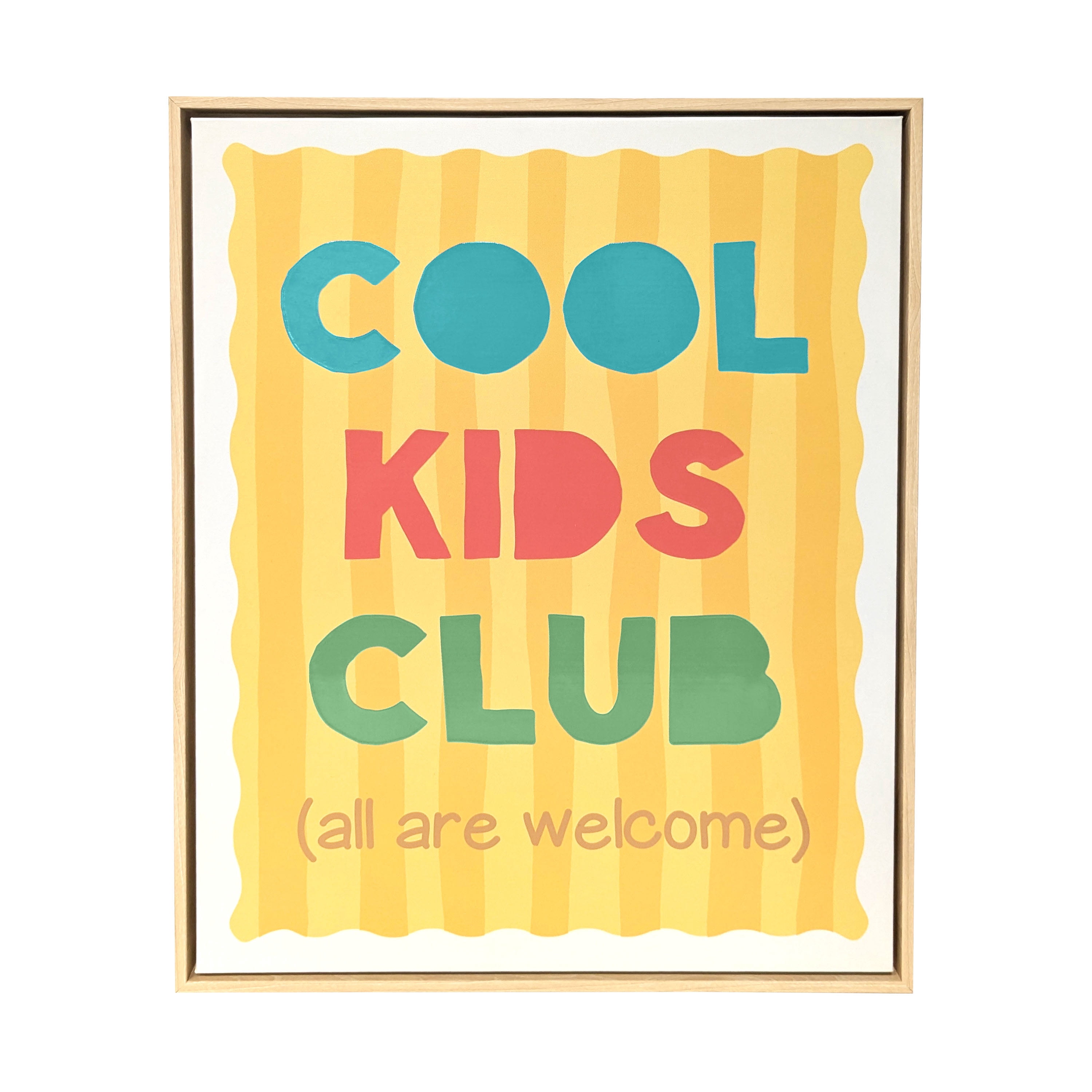 House of Happy 16x20 "Cool Kids Club" Kids 3D Printed Wall Art on Canvas