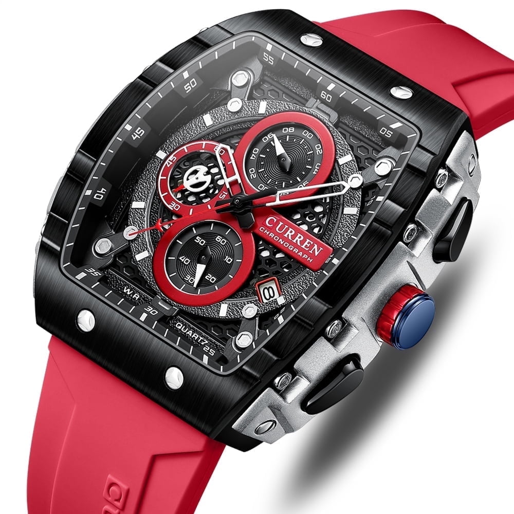 COOL Large Mens Watch Classical Luxury Sports Design Watches Rubber ...