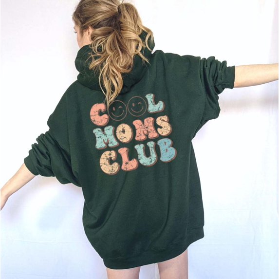 COOL MOMS CLUB Graphic Unisex Fleece Hooded Sweatshirt