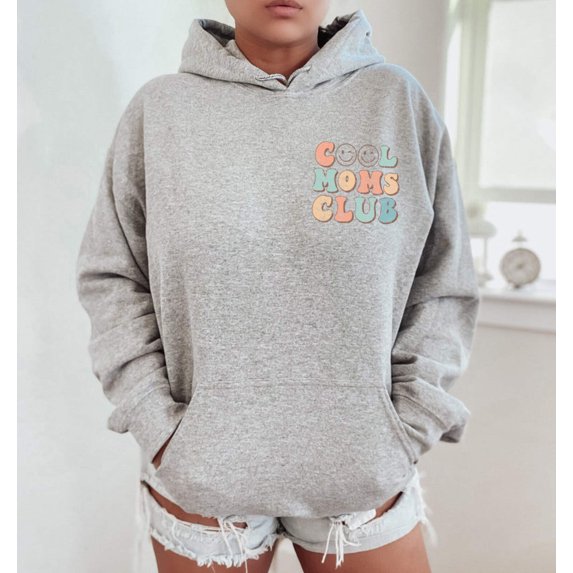 COOL MOMS CLUB Graphic Unisex Fleece Hooded Sweatshirt