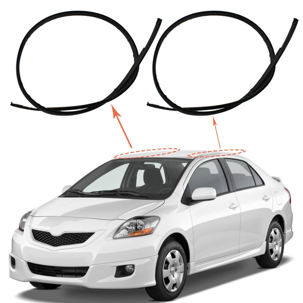 Roof Drip Molding Strips For Toyota Sequoia 2008-2021 – Left & Right Side Weatherstrip, Replacement For 75551-0C080 & 75552-0C080