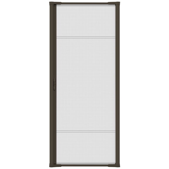 COOL Single Retractable Door Screen-Brown (for 80-in tall x 32-in to 36-in wide doors)
