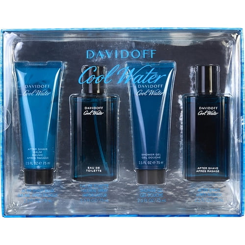 COOL WATER by Davidoff EDT SPRAY 2.5 OZ & AFTERSHAVE 2.5 OZ & AFTERSHAVE BALM 2.5 OZ & SHOWER GEL 2.5 OZ