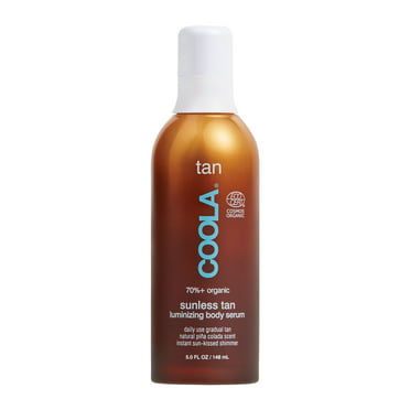 COOLA Organic Sunless Tanner Serum, Self Tan Luminizing Body Serum, Piña Colada, 5 fl oz