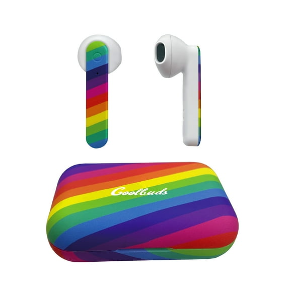 COOLBUDS True Wireless Earbuds | TWS in Ear Earbuds Wireless Bluetooth | Rainbow Ear Buds & Matching Charging Case | Auto-Pair, Built-in Microphone | Siri and Google Assistant | Music & Call Controls