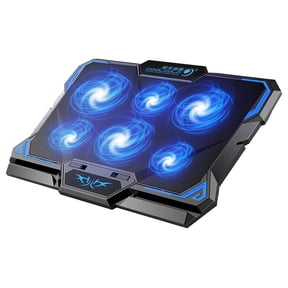 COOLCOLD 15.6"-17.3" Laptop Cooling Pad with 6 Quiet Fans 2 USB Port- Laptop Cooler for Notebook Gaming Fan Stable Stand - Portable Ultra Slim Laptop Cooling Pad - Switch Control Fan Speed Function