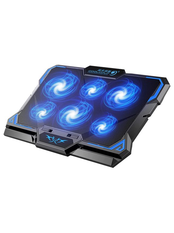15.6"-17.3" Laptop Cooling Pad with 6 Quiet Fans 2 USB Port- Laptop Cooler for Notebook Gaming Fan Stable Stand - Portable Ultra Slim Laptop Cooling Pad - Switch Control Fan Speed Function
