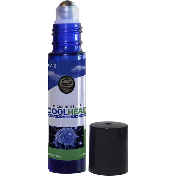 COOLHEAD Migraine Relief Essential Oil Roll-on, Headache Relief - Migraine Roller Ball -Natural Stress Relief Roller Stick Ball
