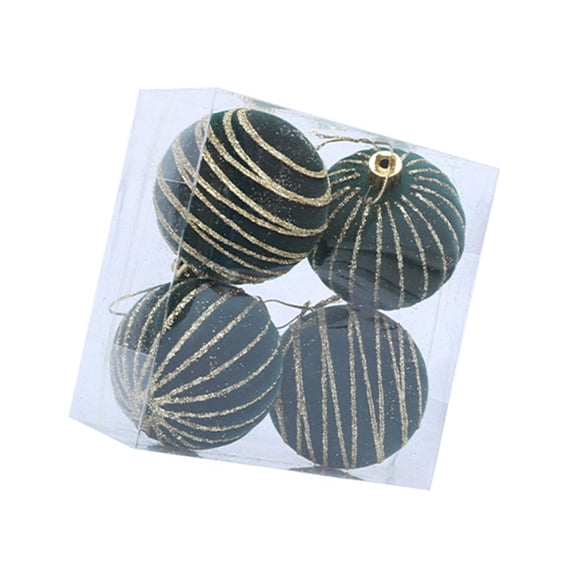 COOLHOOD 1 Box Flocking Ball Christmas Tree Decorations Multi Color Holiday Ornaments For Festival Home Party Decoration