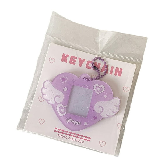 COOLHOOD 1 Inch Photo Case Heart Wing Card Folder 1 Inch Photo Card Storage Display Pendant for Convenient Storage and Display