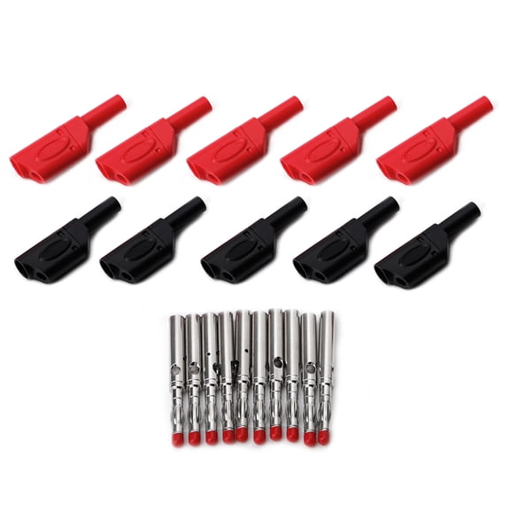 COOLHOOD 10 Sets 4mm Male Sheath Stackable Banana Plug Wire Solder Connector