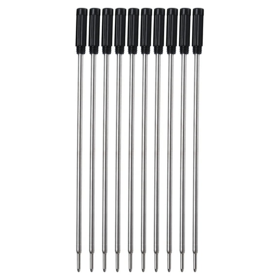 COOLHOOD 10Pcs Ballpoint Pen Refills Black/Blue Refill Length 4.5 Inch 1.0mm Point for Most Metal Ballpoint Pen Office Use