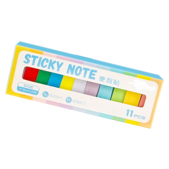 COOLHOOD 11 Pcs Colourful Stickier Notes Adhesive Notepads Stickier Pad Coloured Indexes Tabs Memos Pad Aesthetic Note Pad