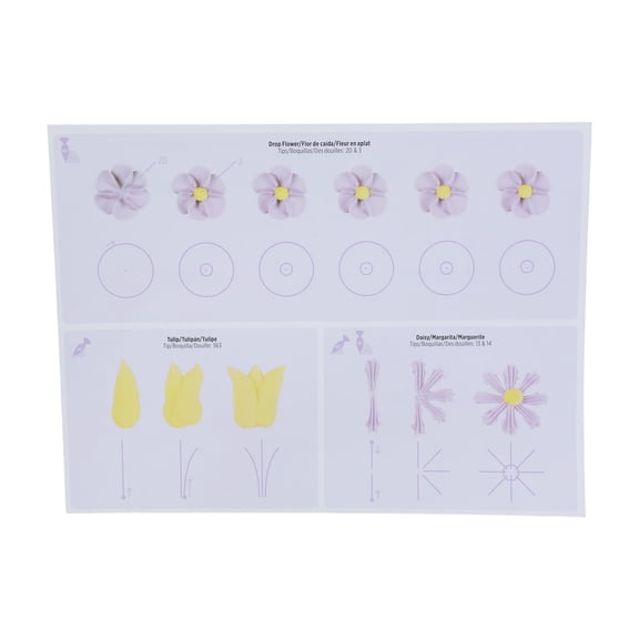 COOLHOOD 13Pcs Cake Piping Practice Drawing Board Templates Paper Decors Practice Templates Pastes Fondant Decorating