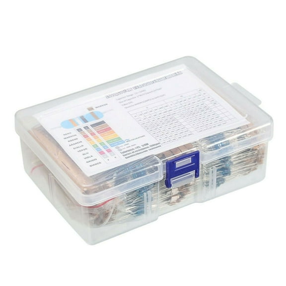 COOLHOOD 2600pcs Electronic Component Resistor Assortment Set 1/8W Film Resistor 130 Value Resistance Set with Storage Box