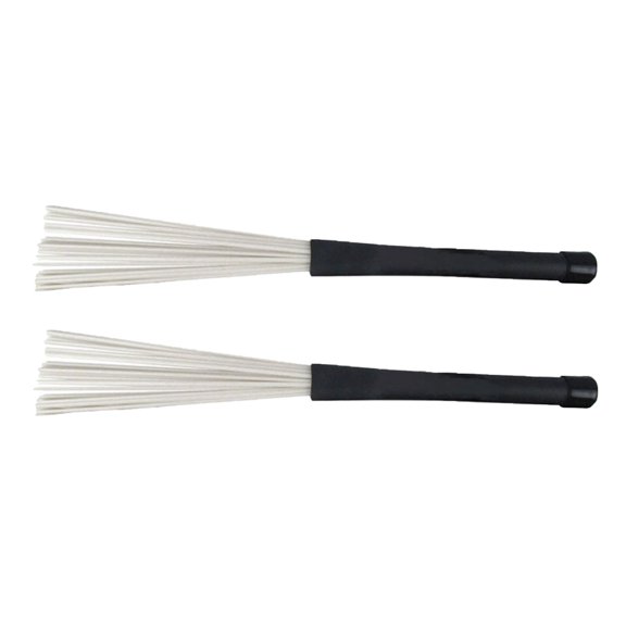 COOLHOOD 2Pcs Drum Brushes Snare Brush Jazzes Drum Brushes Professional Nylon Wire Brush Wire Drum Stick Brush Percussion Brushes