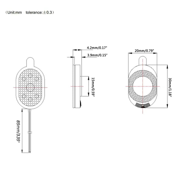 COOLHOOD 2Pcs Notebook 2030 Oval Loudspeaker 8 1W Black 2.2 kHz Frequency Response Accessory