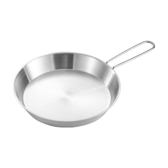 COOLHOOD 304 Stainless Steel Folding Skillets Portable Nonstick Frying Pans with Removable Handle Practical Kitchen Cookware