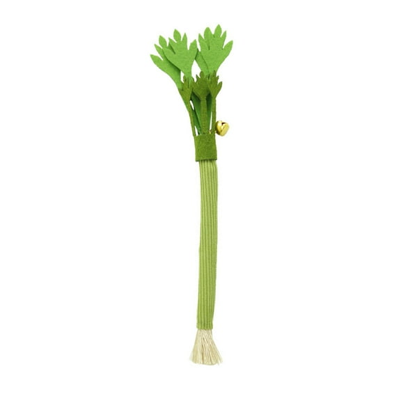 COOLHOOD 3Pc Realistic Celery Cats Toy With Silvervine And Bells Sound Interactive Play Chew Resistant Design For Kitten Training