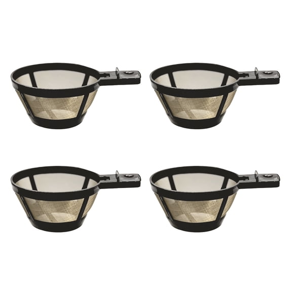 COOLHOOD 4Pcs Reusable Coffee Filter Basket 3~4 Cup for Multiple Coffee Maker User Friendly Design Coffee Strainer