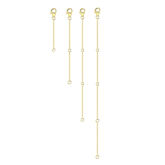 COOLHOOD 4Piece Pack Adjustable Chain Extender Set for Jewelry Making Gold/Silver Necklace and Bracelet Extension Chains Jewelry