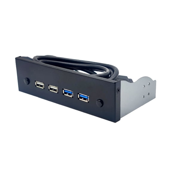 COOLHOOD 5.25 Inch USB Front Driver Board Portable 19 Pin / 9 Pin to USB USB 2.0 Hub Front Plate 4 Port CD-ROM Expansion