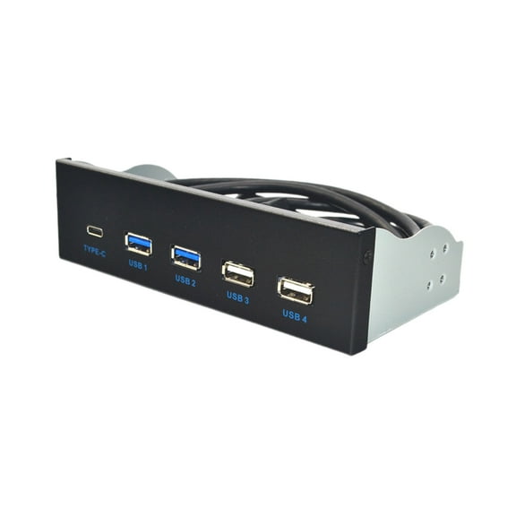 COOLHOOD 5.25" USB 3.1 Front Panel USB Hubs 2Ports USB3.0 + 2Ports USB2.0 + 1Port TypeC with TypeE Connectors for Desktop