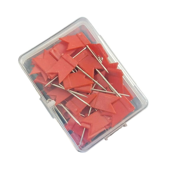 COOLHOOD 50 Pcs Flag Pin Push Pins Thumb Tacks Decorative Pushpins Colorful Notice Board Pin for Map
