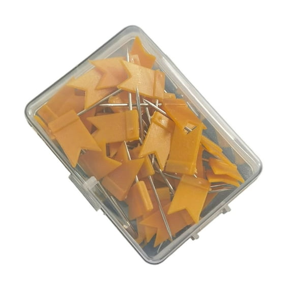 COOLHOOD 50 Pcs Flag Pin Push Pins Thumb Tacks Decorative Pushpins Colorful Notice Board Pin for Map