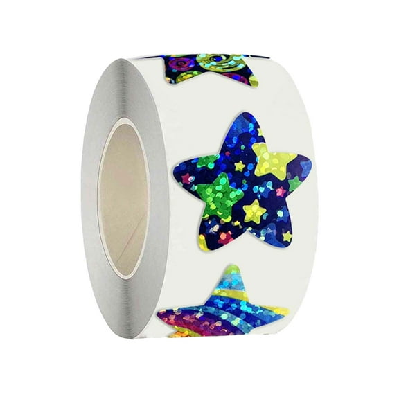 COOLHOOD 500Pcs/Roll Starry Star Stickers Adhesive Stickers Reward Behavior Chart Labels for Teachers