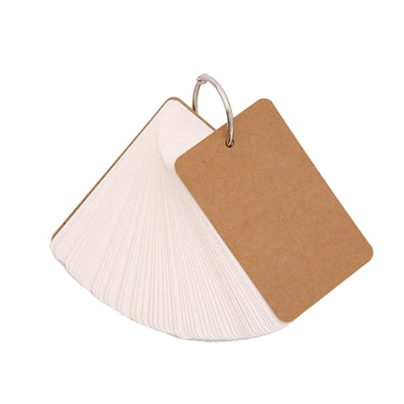 COOLHOOD 50Pcs Note Card Study Card Unlined Vocabulary Card Punched Note Card with Binder Rings for Student Studying Learning