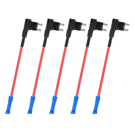 COOLHOOD 5Pcs Miniature Car Fuses Tap Adapter 15A/20A Double Current for DashCam Accessories Easy Installation