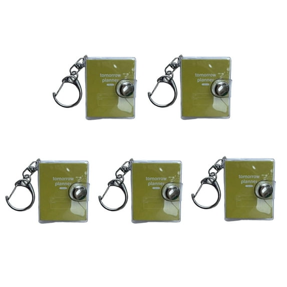 COOLHOOD 5Pieces Miniature Notebook Keychain Journal With Keyrings For Backpacks Purses Charm Pocket Note Book 35x45mm