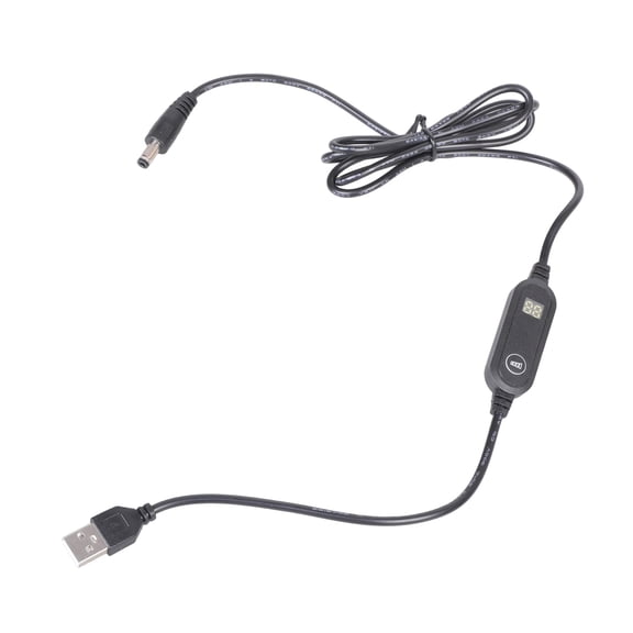 COOLHOOD 5V 9V 12V Adjustable Power Cable USB To 5.5x2.5mm With Screen For Camera Fan Electronic Device