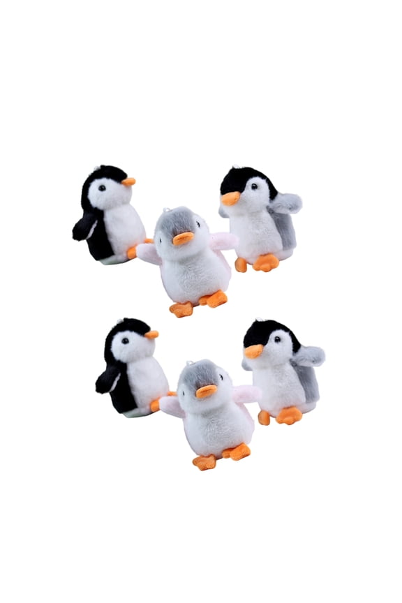 6pcs Adorable Penguins Stuffed Animals Keychain Bag Pendant Party Decoration Hanging Decoration for Girl Birthday
