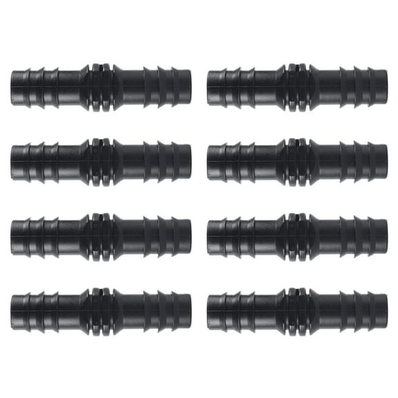 COOLHOOD 8Pcs 1/2inch 16mm Garden Barbed Connector Drip Irrigation Hose Connector Soaker Hose Connectors Hose End Stop