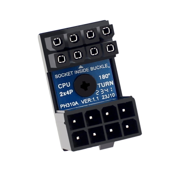 COOLHOOD 8Pin Graphics Video Card Connector Mainboard CPU 8Pin Power Steering Connector 180 Degree Adapter 8 Pin Power Adapter